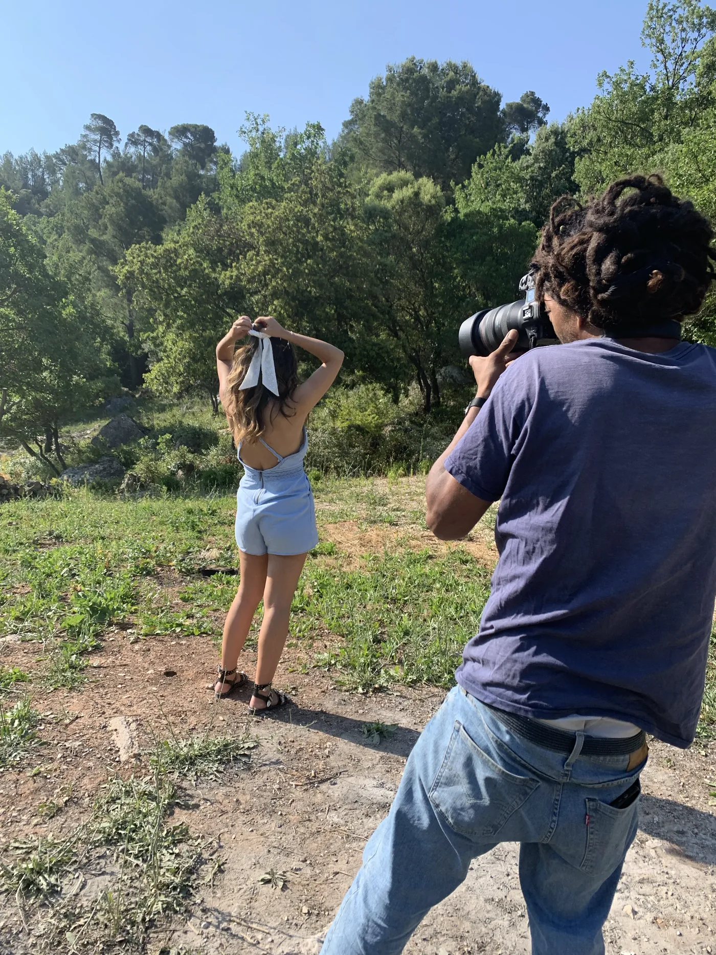 Prise de vue en extérieur pendant un tournage