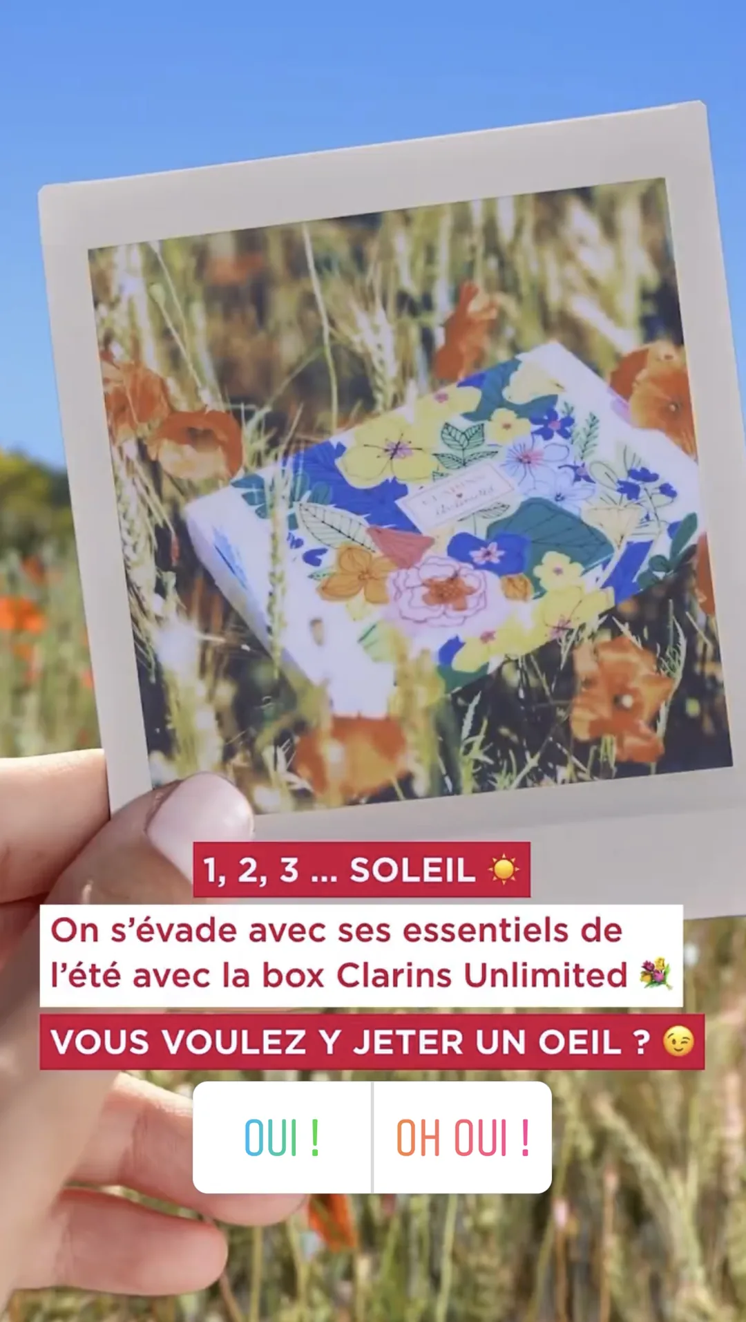 Story d'ouverture d'une box, avec sondage