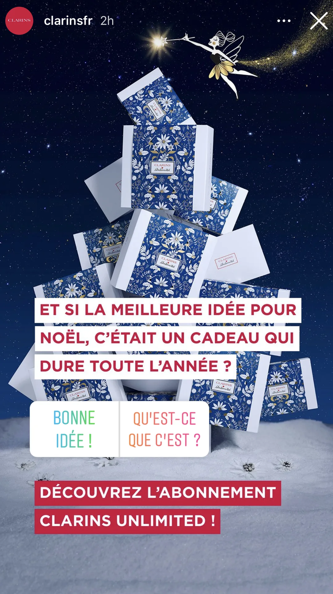Story de mise en avant de l'abonnement en idée cadeau