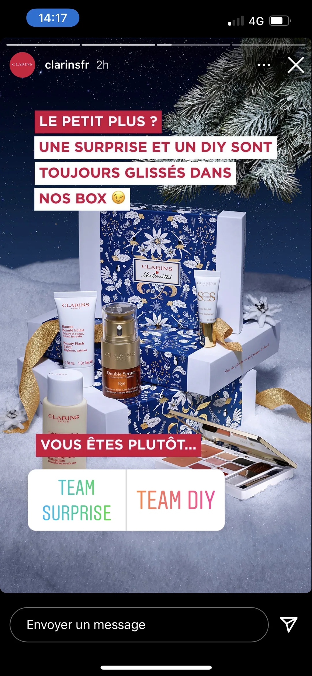 Story avec sondage entre deux formats de contenu
