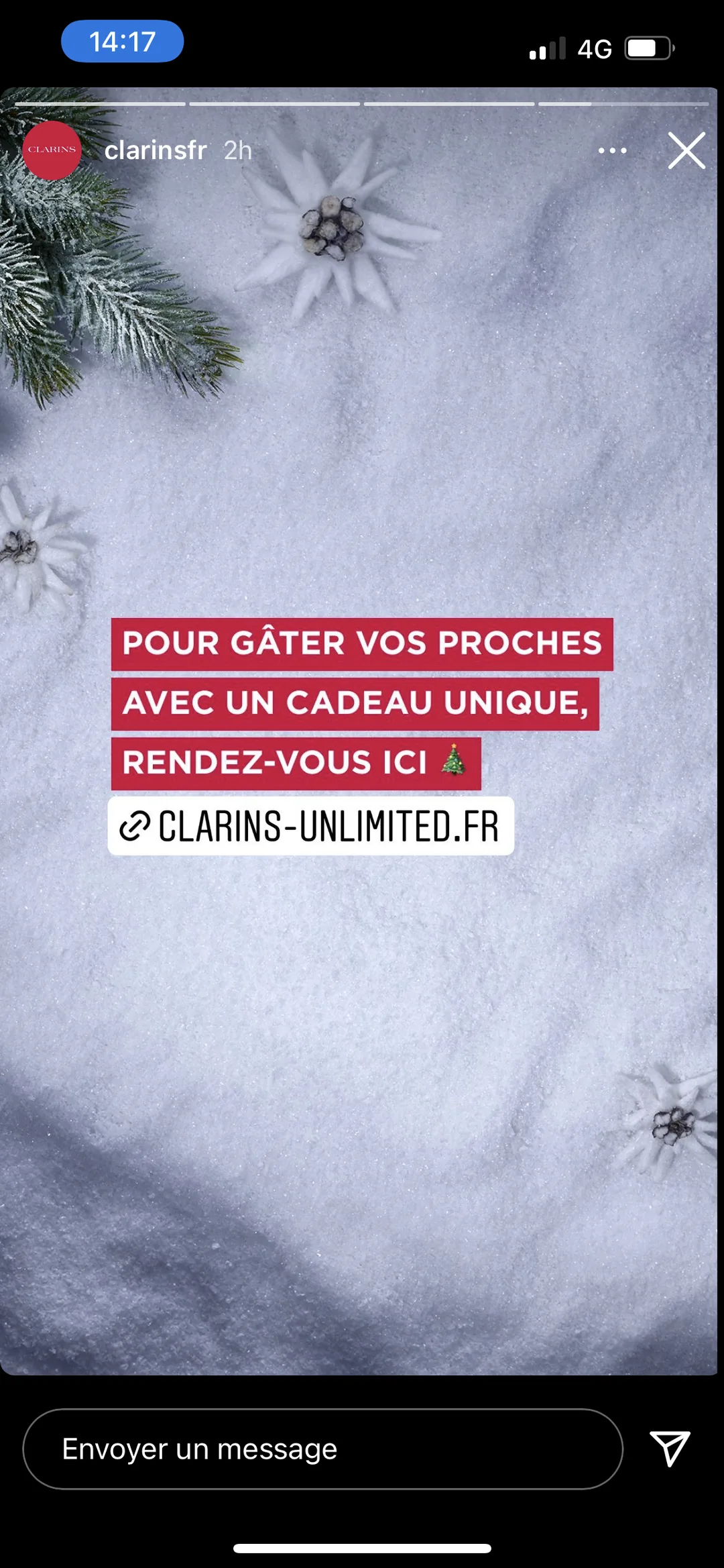 Story renvoyant vers le site d'abonnement