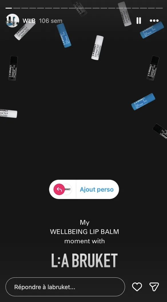 Le template de story avec la mention à compléter